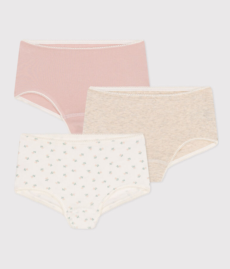 Lot de 3 shorties en coton et &eacute;lasthanne enfant multicouleur