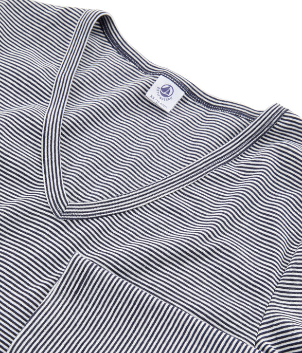 Tee shirt manches longues iconique femme bleu/blanc