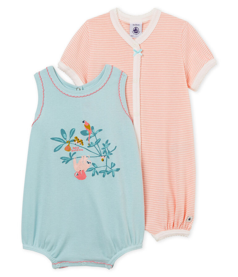 Duo de combicourts b&eacute;b&eacute; fille en c&ocirc;te variante 1