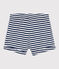 Short bébé en jersey flammé rayé bleu MEDIEVAL/blanc MARSHMALLOW