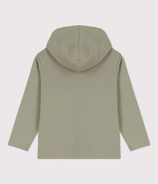 Sweatshirt zipp&eacute; &agrave; capuche enfant gar&ccedil;on vert