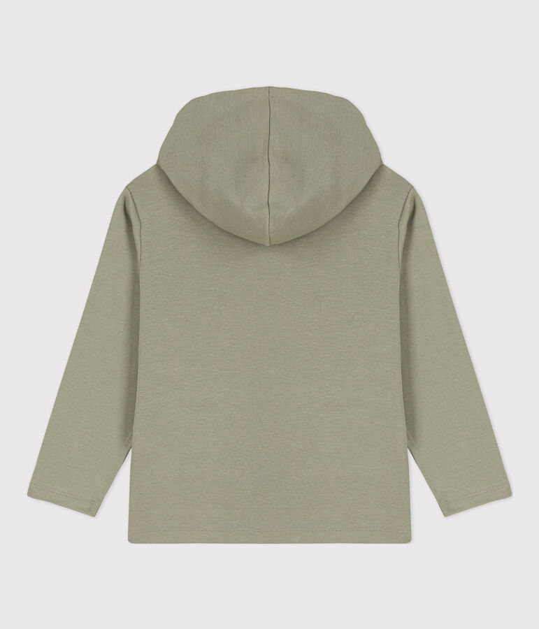 Sweatshirt zipp&eacute; &agrave; capuche enfant gar&ccedil;on vert MARECAGE