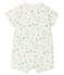Combicourt bébé mixte en côte blanc MARSHMALLOW+AMANDIER/vert MULTICO