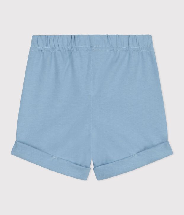 Short b&eacute;b&eacute; en coton uni bleu
