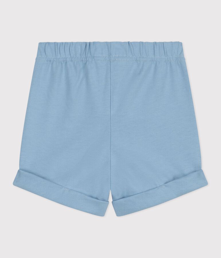 Short b&eacute;b&eacute; en coton uni bleu FLO