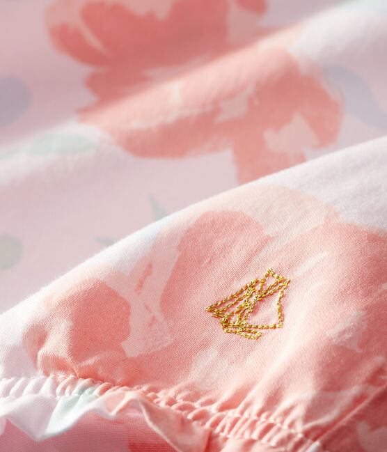 Combicourt bébé fille en satin imprimé rose VIENNE/blanc MULTICO
