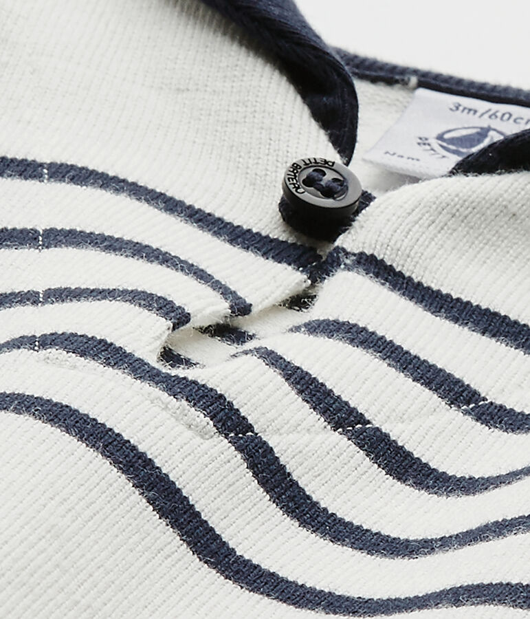 Combicourt b&eacute;b&eacute; gar&ccedil;on manches courtes blanc MARSHMALLOW/bleu SMOKING