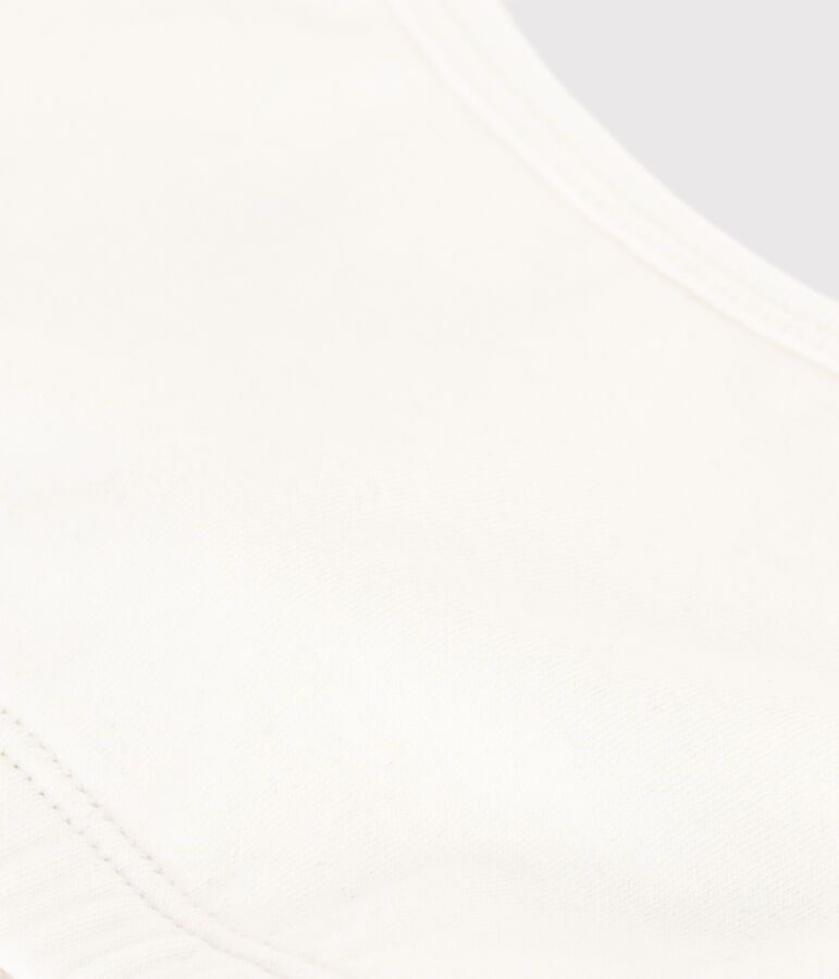 Brassi&egrave;re unie en coton et &eacute;lasthanne femme blanc MARSHMALLOW