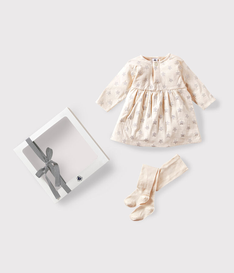 Coffret cadeau b&eacute;b&eacute; robe et collants variante 1