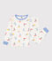Pyjama enfant en coton manches longues imprimé surfeurs blanc MARSHMALLOW/blanc MULTICO