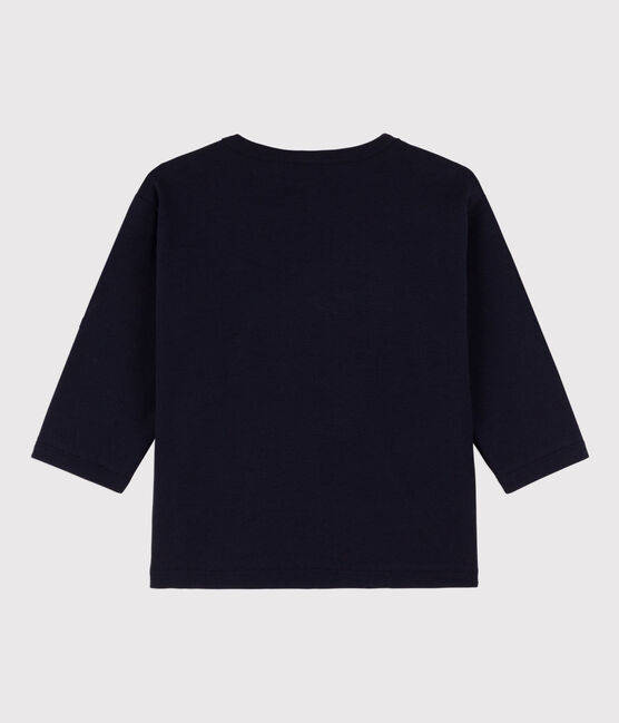 Tee-shirt manches longues bébé en coton bleu SMOKING