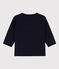 Tee-shirt manches longues bébé en coton bleu SMOKING