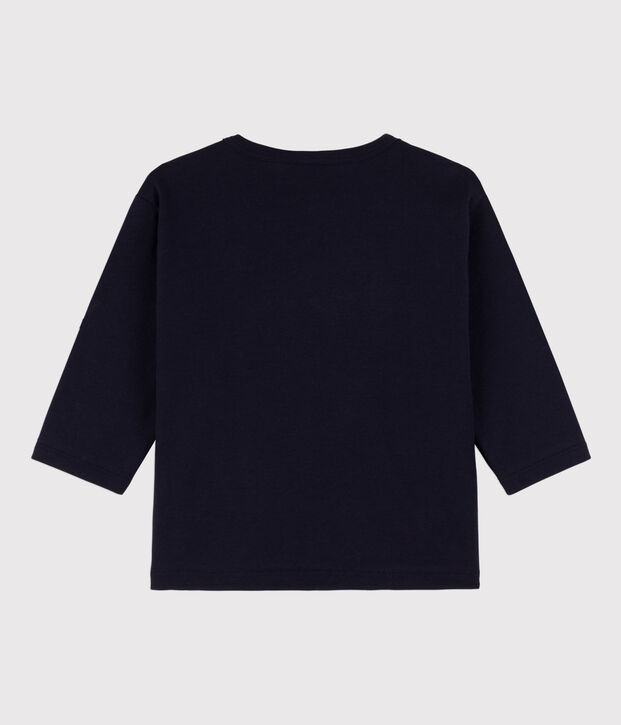 Tee-shirt manches longues b&eacute;b&eacute; en coton bleu marine