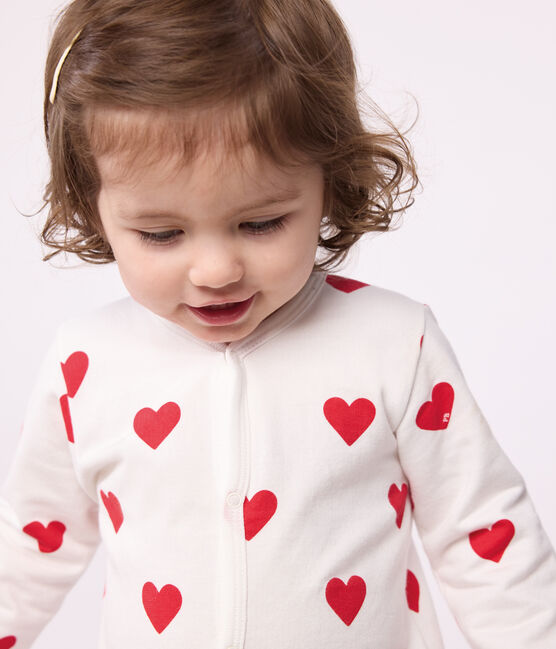 Pyjama à cœurs rouges en coton bébé blanc MARSHMALLOW/rouge TERKUIT
