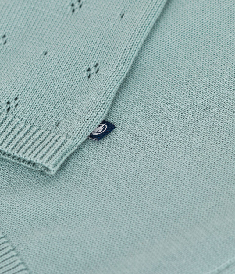 Cardigan b&eacute;b&eacute; en coton point fantaisie vert PAUL