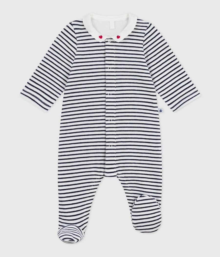 Pyjama bébé en velours à col imprimé (Petit Bateau) - Couverture