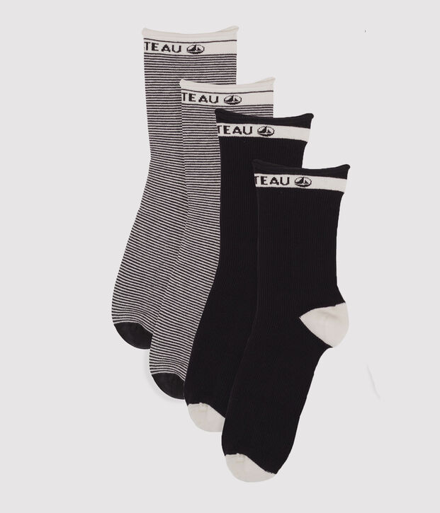 Lot de 2 paires de chaussettes femme bleu marine