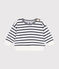 Sweatshirt en bouclette velours bébé blanc MARSHMALLOW/bleu SMOKING