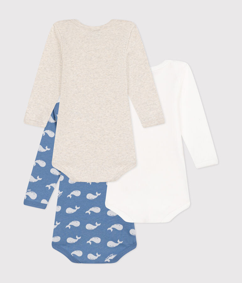 Lot de 3 bodies manches longues baleine  en coton b&eacute;b&eacute; variante 1