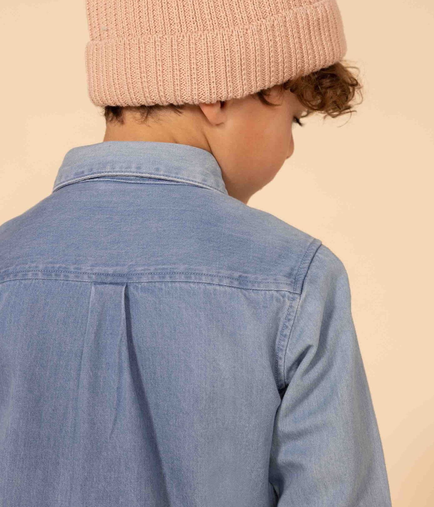 Chemise bébé personnalisable en denim avec capuche - stone, Bébé