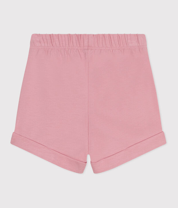 Short b&eacute;b&eacute; en coton uni rose