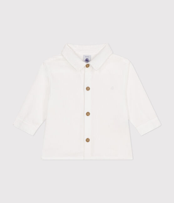 Chemise en piqué de coton bébé blanc ECUME