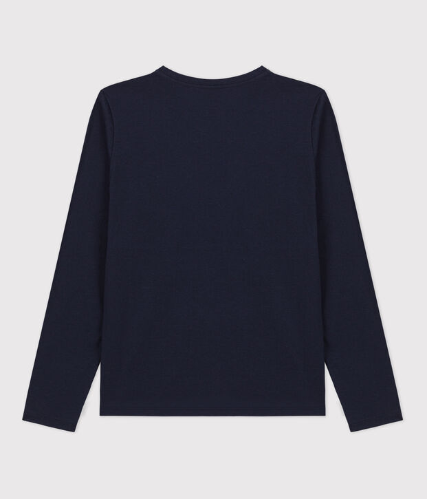 Tee-shirt LE DROIT col V en coton Femme bleu marine