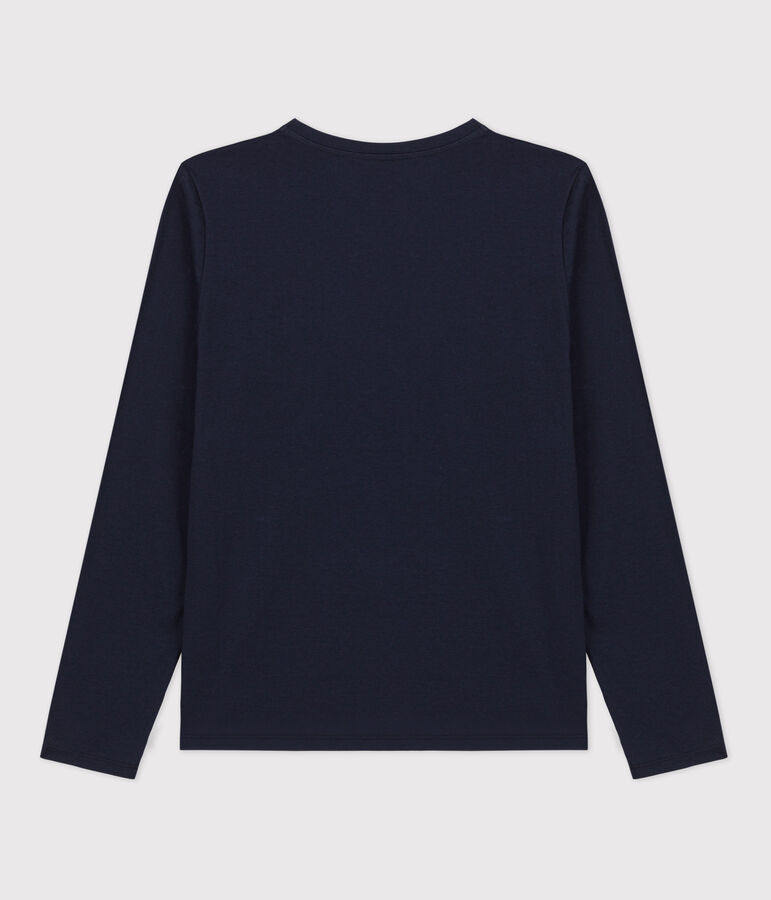 Tee-shirt LE DROIT col V en coton Femme bleu SMOKING