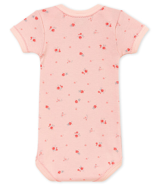 Body manches courtes bébé fille rose JOLI/blanc MULTICO