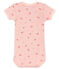 Body manches courtes bébé fille rose JOLI/blanc MULTICO