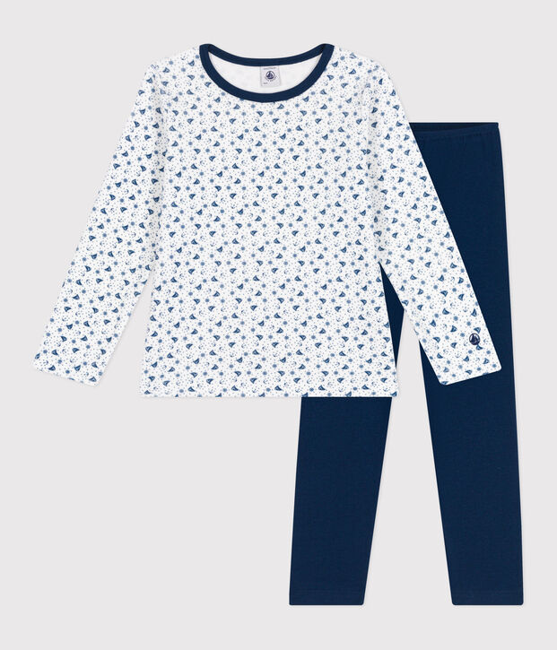 Pyjama en velours enfant bleu/multicouleur