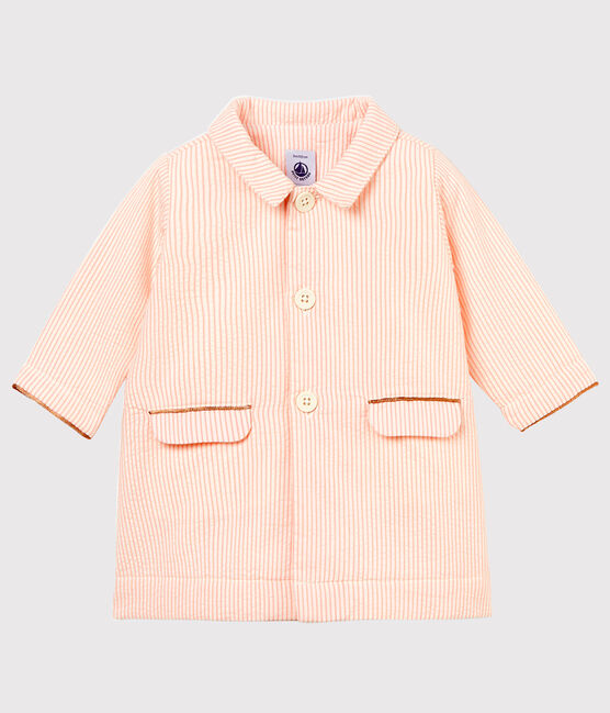 Manteau rayé bébé fille blanc MARSHMALLOW/rose ROSAKO