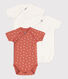 Lot de 3 bodies manches courtes bébé en coton