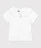 Teeshirt enfant en coton manches courtes à col uni blanc MARSHMALLOW