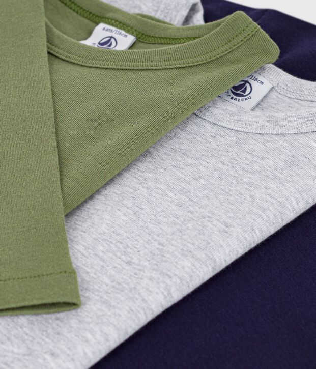 Lot de tee-shirts enfant en coton manches longues unis multicouleur