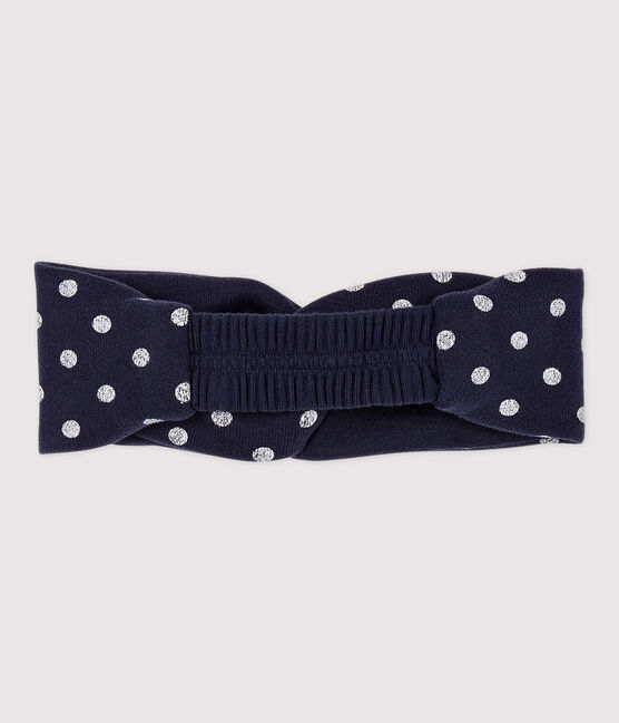 Bandeau en molleton bébé. bleu SMOKING/blanc MARSHMALLOW