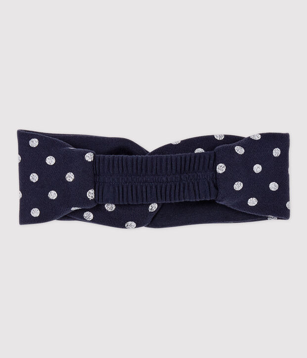 Bandeau en molleton b&eacute;b&eacute;. bleu/blanc