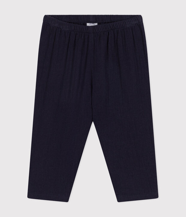 Pantalon en gaze de coton b&eacute;b&eacute; bleu marine