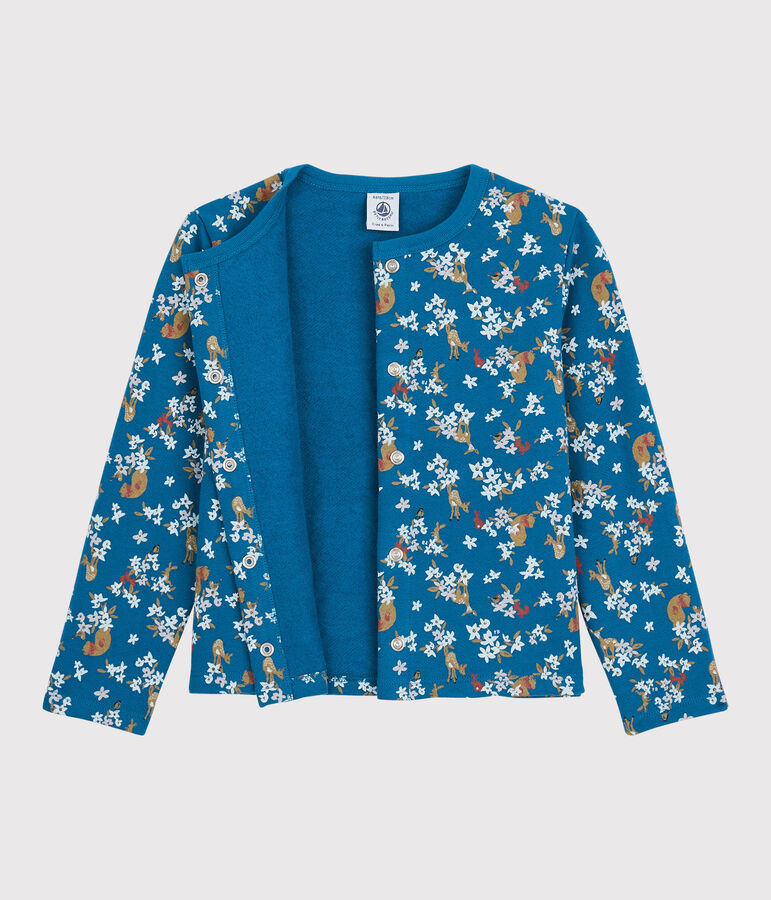 Cardigan en molleton enfant fille bleu/multicouleur