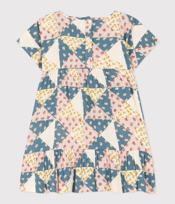 Robe manches courtes en gaze de coton enfant fille blanc AVALANCHE/ MULTICO