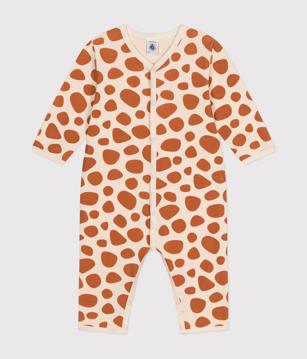 Pyjama sans pied girafe en coton b&eacute;b&eacute; &eacute;cru/marron