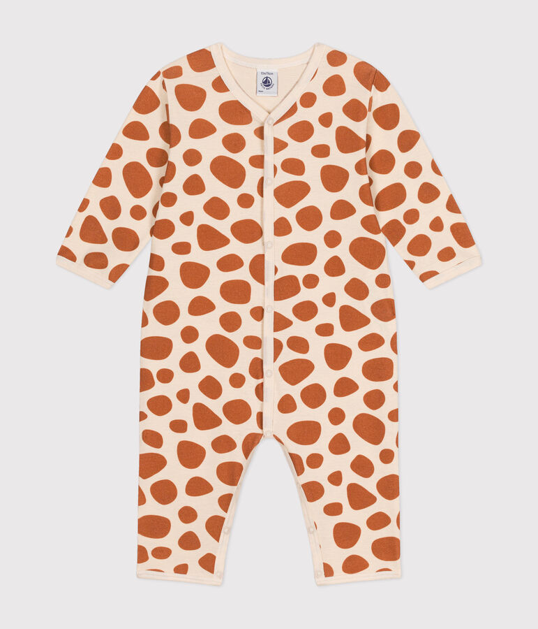 Pyjama sans pied girafe en coton b&eacute;b&eacute; blanc AVALANCHE/ ECUREUIL