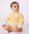 Sweatshirt &agrave; capuche b&eacute;b&eacute; en coton ray&eacute; jaune/blanc