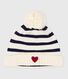 Bonnet bébé rayé en tricot doublé en polaire