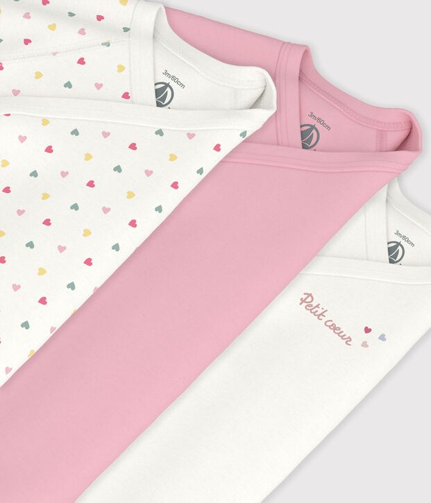 Lot de bodies crois&eacute;s manches longues en coton imprim&eacute; b&eacute;b&eacute; multicouleur