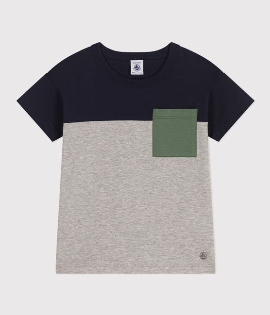 Tee-shirt en jersey enfant garçon bleu SMOKING/blanc MULTICO