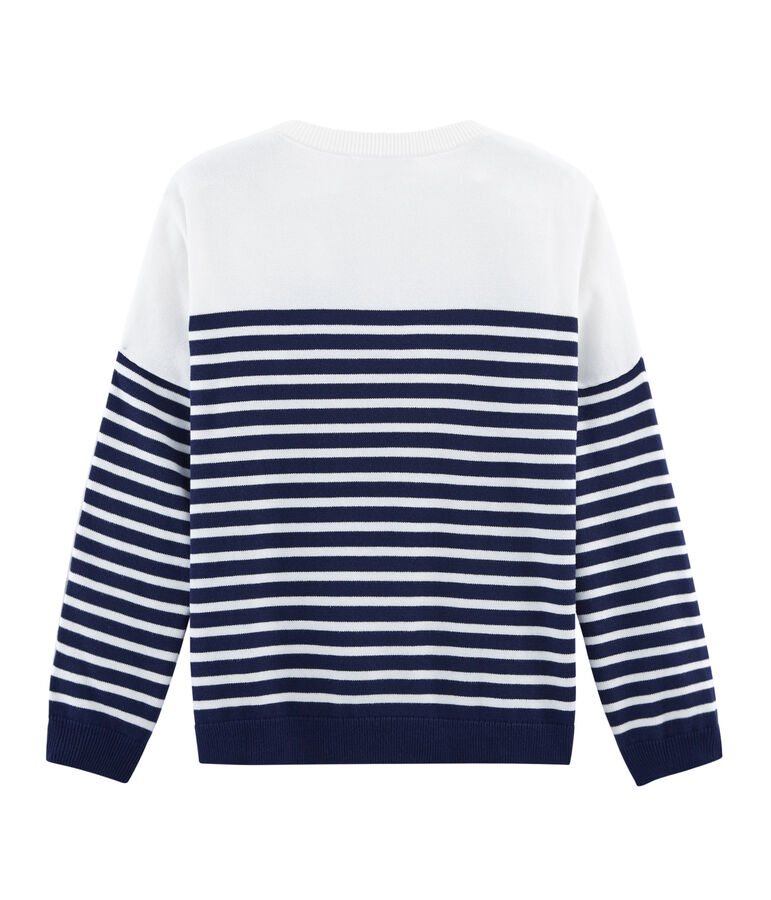 Pull Femme bleu SMOKING/blanc MARSHMALLOW