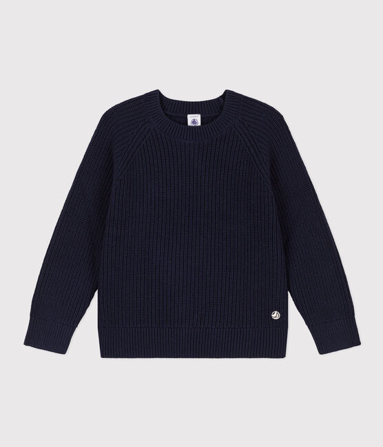 Pull en laine et coton enfant garçon bleu SMOKING