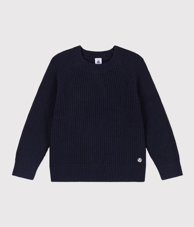 Pull en laine et coton enfant gar&ccedil;on bleu