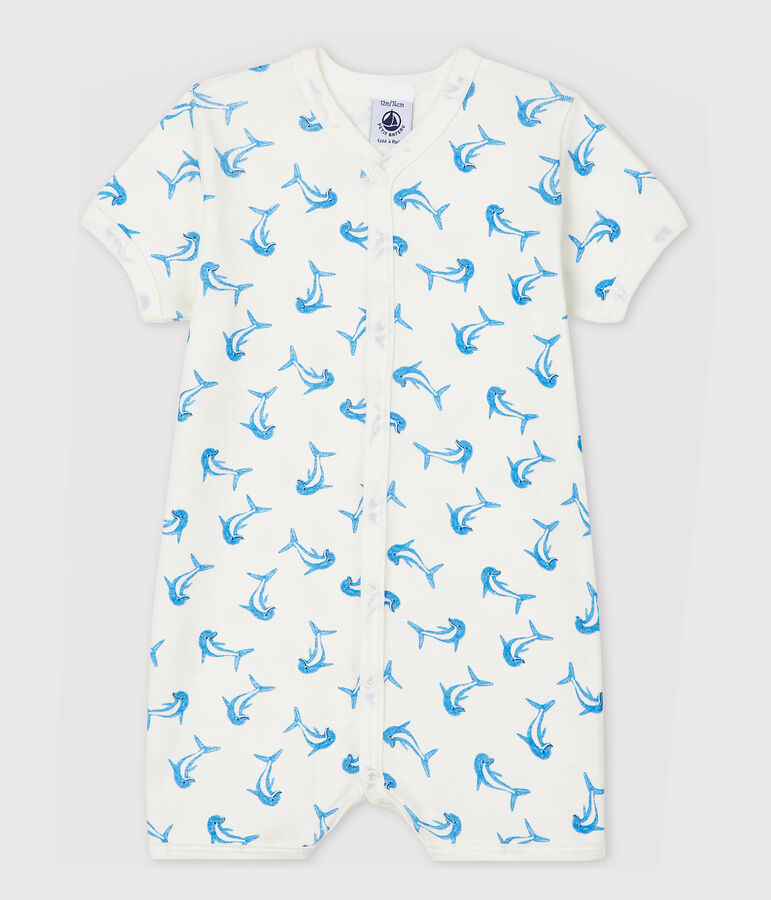 Combicourt dauphin b&eacute;b&eacute; en coton blanc MARSHMALLOW/blanc MULTICO